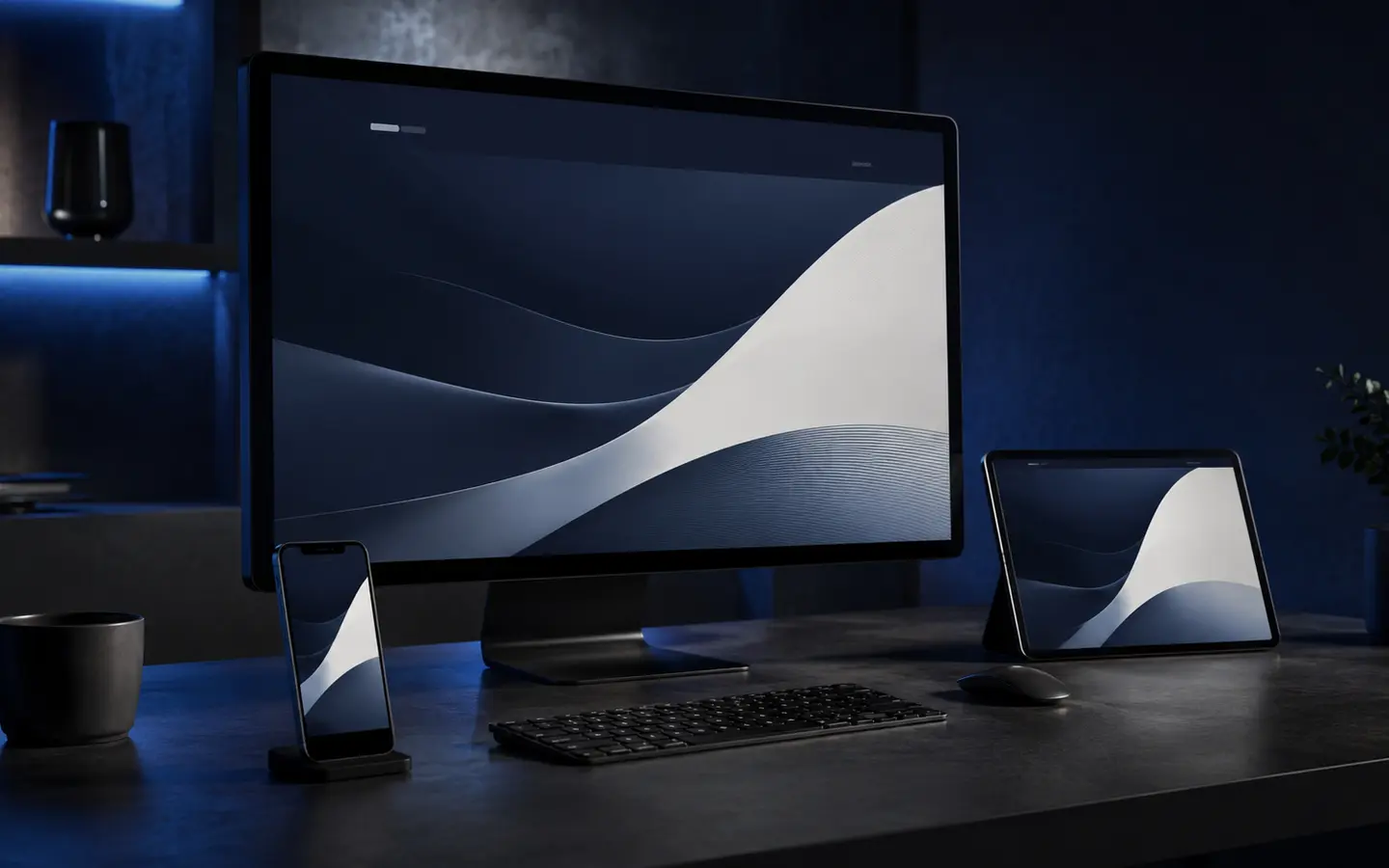 Responsive Website auf Desktop, Tablet und Smartphone