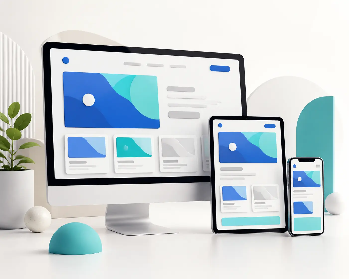 Responsive Webdesign auf Desktop, Tablet und Smartphone